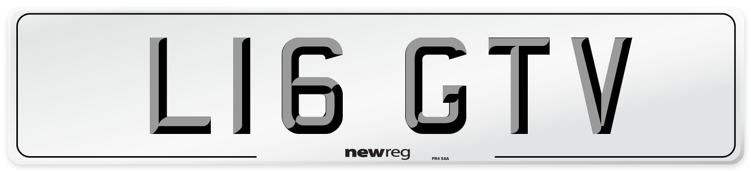 L16 GTV Number Plate from New Reg